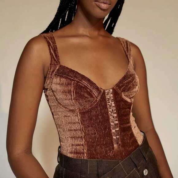 Urban Outfitters Tops - Urban Outfitters Out From Under Luna Velvet Bodysuit